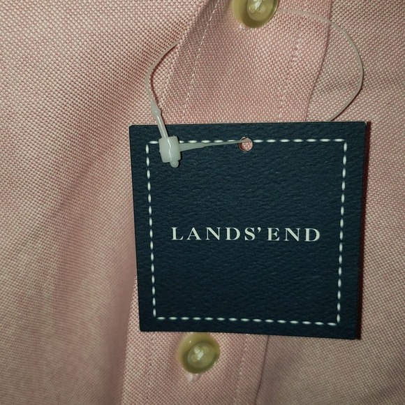 Lands' End Traditional Fit Solid Supima Button Down Collar Dress Shirt Size 16 - Picture 6 of 6